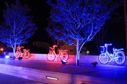 サイクリングの聖地”尾道”らしい自転車もライトアップ☆