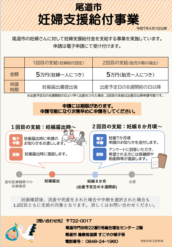尾道市 妊婦のための支援給付事業