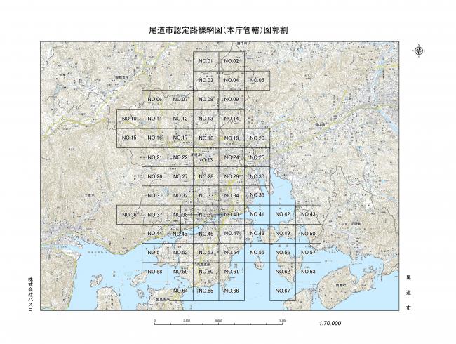 旧尾道市・旧向島町地区路線網図図郭図